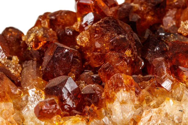 istock Macro mineral stone Citrine on white background 1147347805