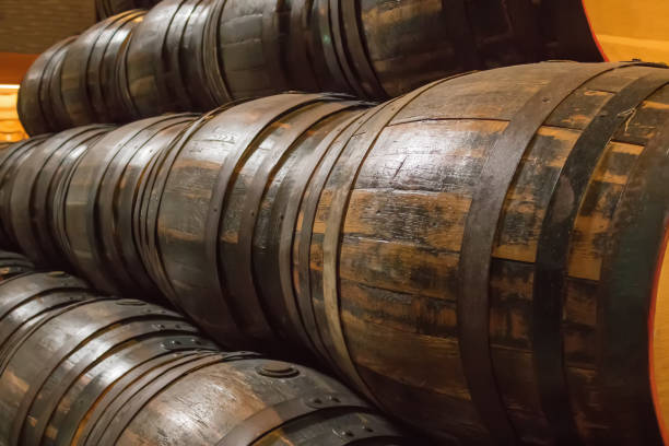istock Barrels of a beer brewery 1147348354