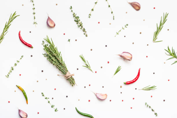 istock Food background with greens herbs and spices 1147349026