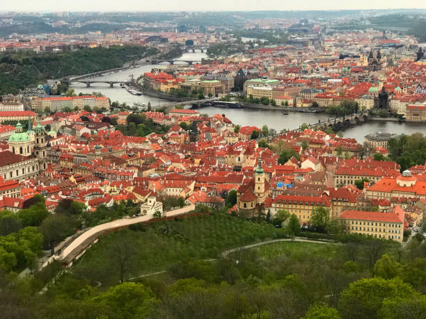 Aerial view of Prague