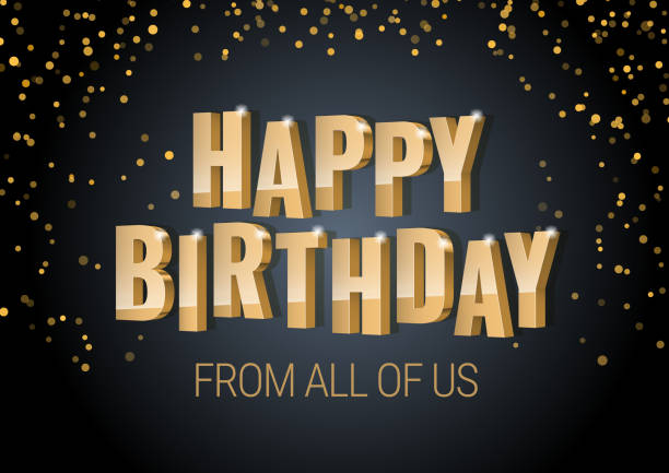 istock Happy Birthday inscription gold letters. 1147356823