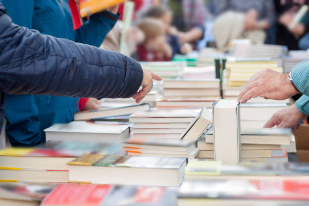istock Street book stalls, Book Day 1147357700