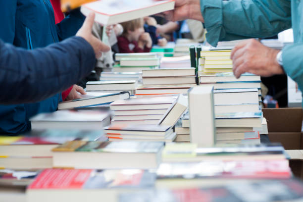 istock Street book stalls, Book Day 1147357701