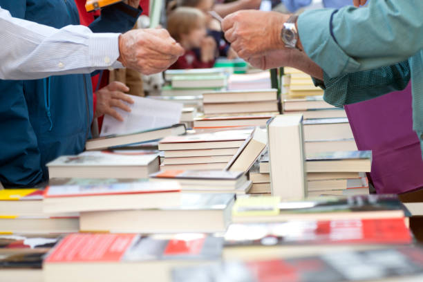 istock Street book stalls, Book Day 1147357702