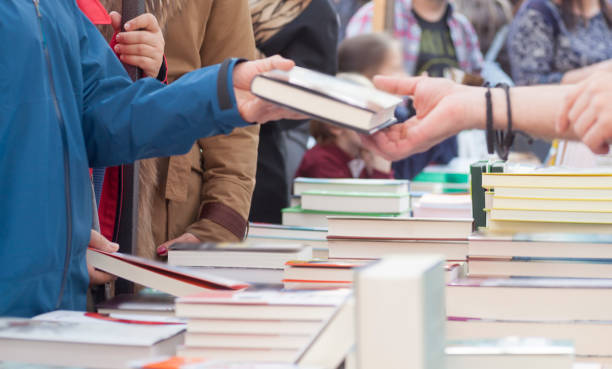 istock Street book stalls, Book Day 1147357716