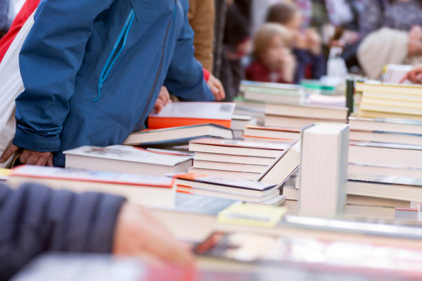 istock Street book stalls, Book Day 1147357721