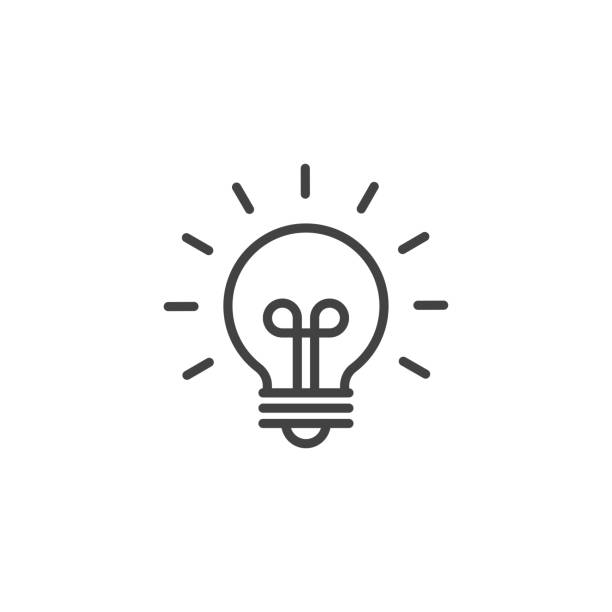 innowacyjność lub innowacyjny symbol idei. ikona liniowa. - natchnienie stock illustrations