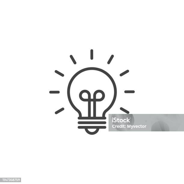 Innovation Or Innovative Idea Symbol Linear Icon Stock Illustration - Download Image Now - Icon Symbol, Light Bulb, Inspiration