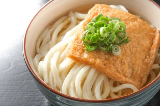 Udon with deep-fried tofu.