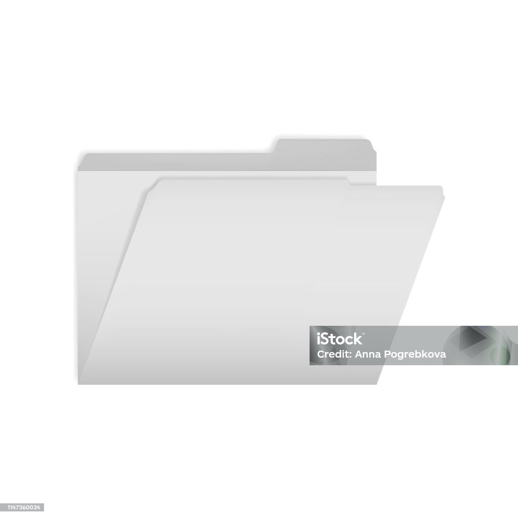 File.separator Blank Opened Empty Gray File Folder With Tab Divider Vector Template Stock ...