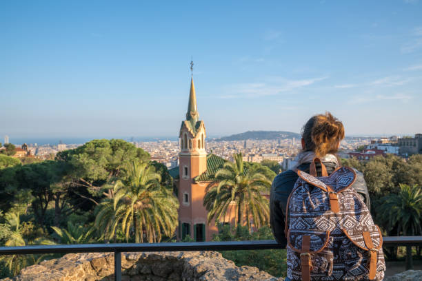 istock Park Guell in Barcelona at evening, Spain 1147360825
