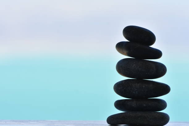 istock Balanced stones Against the backdrop of the Dead Sea 1147362664