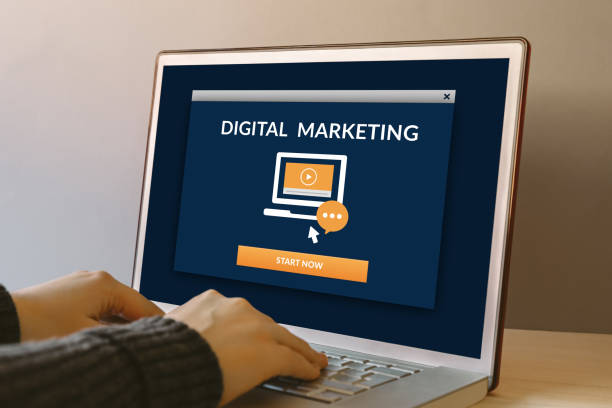 istock Digital marketing concept on laptop computer screen 1147363726