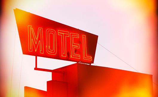 A retro style motel sign.