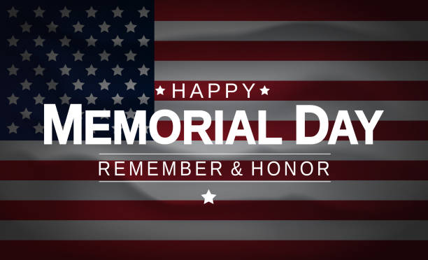 istock Memorial Day with american USA flag background. Remember and honor. Vector illustration. 1147364980
