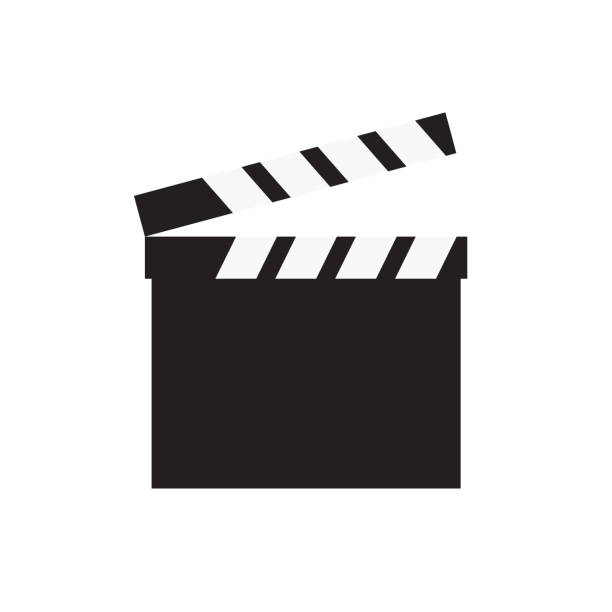 film-clapperboard-ikone - drehbuch stock-grafiken, -clipart, -cartoons und -symbole