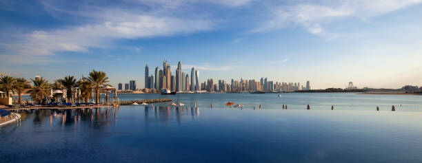 istock Skyline of Dubai Marina at sunset 1147366029