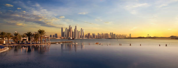 istock Skyline of Dubai Marina at sunset 1147366041