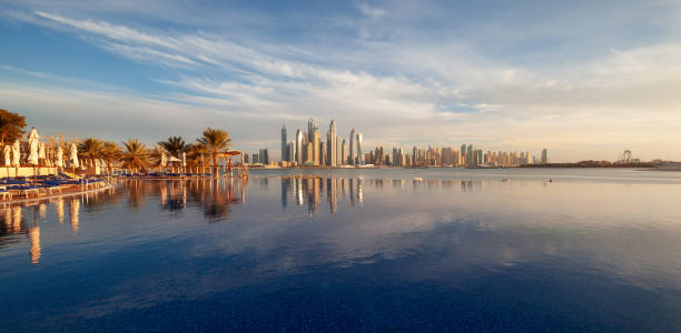 istock Skyline of Dubai Marina at sunset 1147366134