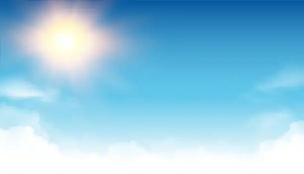 Vector illustration of sun in the sky