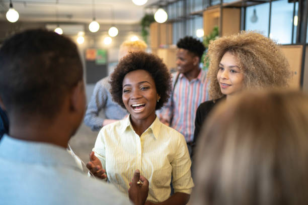 istock Group of business taking at coffee break 1147370451
