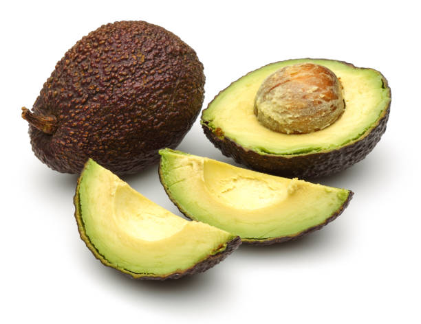 istock Fresh ripe avocado with slices isolated 1147374033