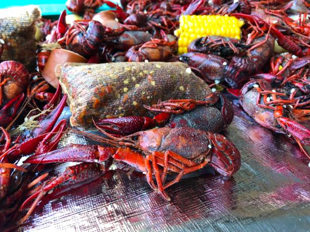 istock Pile of crayfish sausage and corn 1147376803
