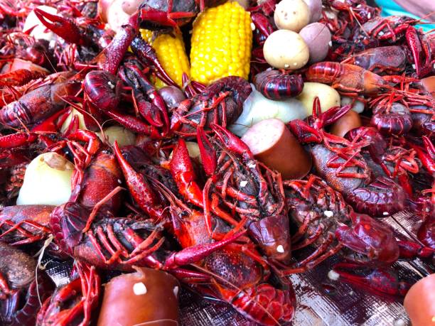 istock Pile of crayfish sausage and corn 1147376820