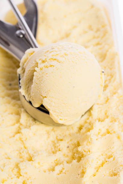 istock ice cream spoon with scoop lying in the ice cream box 1147377392