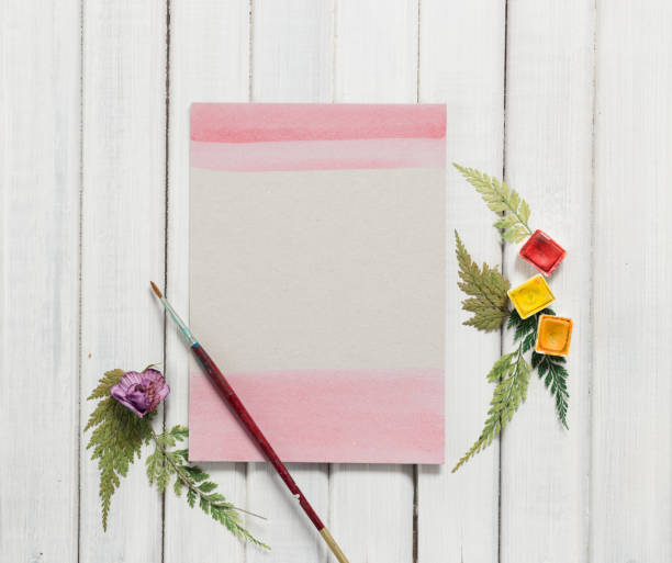 istock Empty, blank invitation/greeting card with simple watercolor design. 1147378773