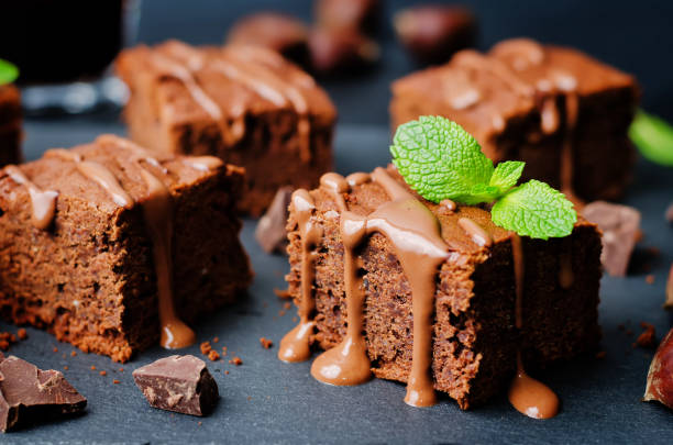 istock chestnut brownies with chocolate icing 1147379798