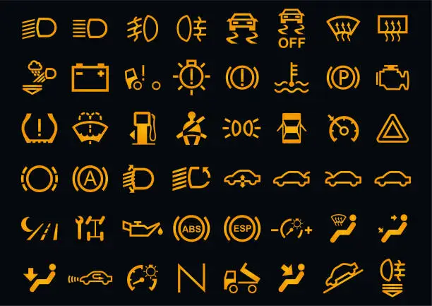 Vector illustration of Vector Car Dashboards Icons