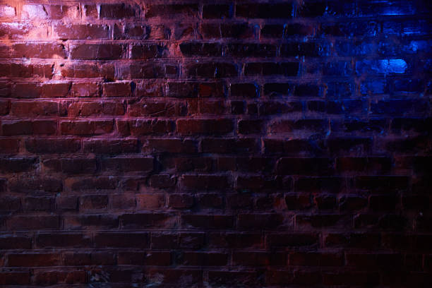 istock Pink and blue light on the wall 1147387307