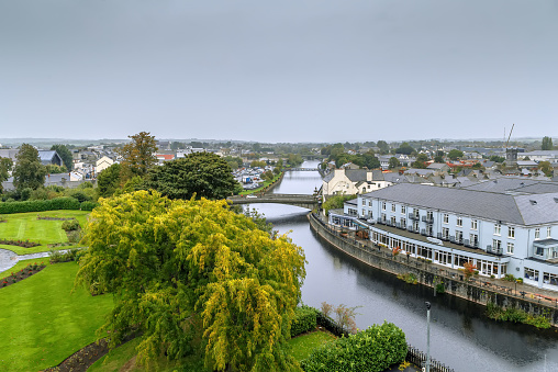 View of River Nore with bridges in Kilkenny, Ireland