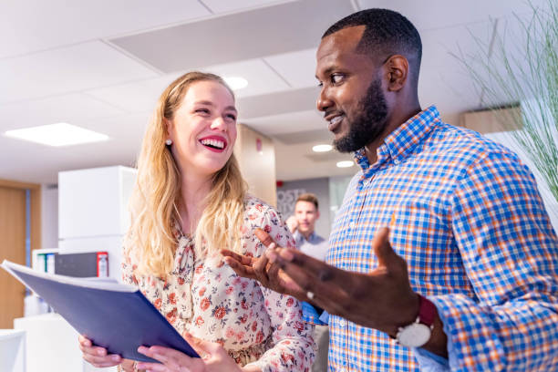 istock Business people having a conversation at the office 1147392200