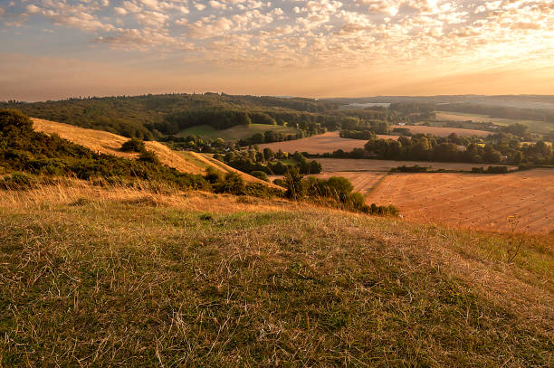 Sunset - view from Cley Hill - Warminster - Wiltshire stock photo