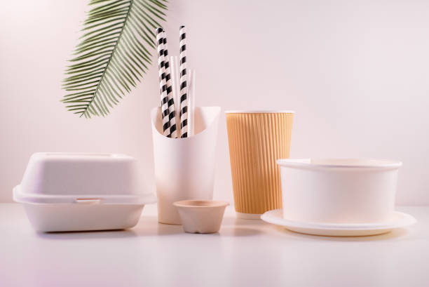istock biodegradable box package to go food snack coffee container for take away eco friendly. 1147397115