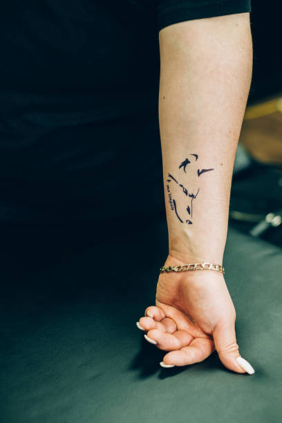 Close up of Tattoo after creation
