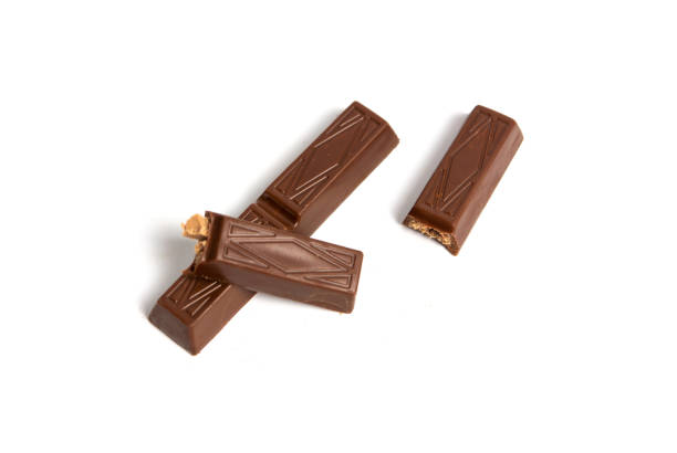 istock Chocolate wafers isolated on white background 1147398505