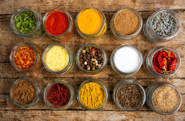 istock Large collection of spices in small bowls 1147400628