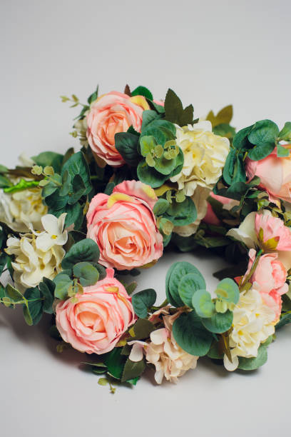 istock Wedding flowers crown on a white background 1147401771