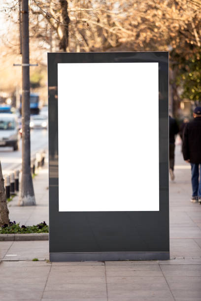 istock Advertising blank billboard on the sidewalk. 1147403301