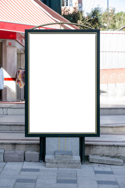 istock Advertising blank billboard on the sidewalk. 1147403462