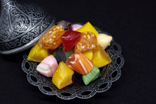 istock ramadan concept, colorful akide candies and traditional cup 1147404754