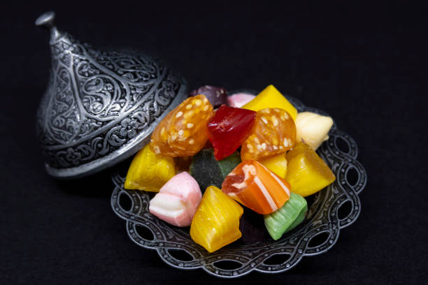 istock ramadan concept, colorful akide candies and traditional cup 1147404801