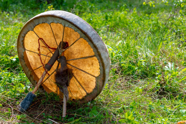 istock Shaman tambourine in the spring meadow 1147411261