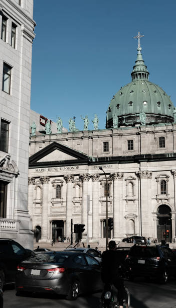 Cathedral MONTREAL, CANADA - 2019 MAY 4: Mary, Queen of the World Cathedral was built in 1894 at downtown Montreal. It is a scale model of St. Peter's Basilica in Vatican City. mary queen of the world cathedral stock pictures, royalty-free photos & images