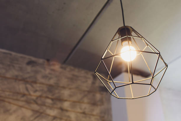 istock Lamp in retro styled in the restaurant. 1147429264