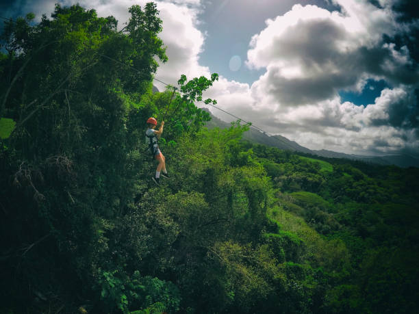 istock Ziplining Mama in the Jungle 1147429545