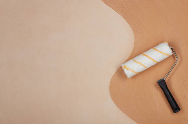 istock Painting accessories. Background for construction or design office 1147432747